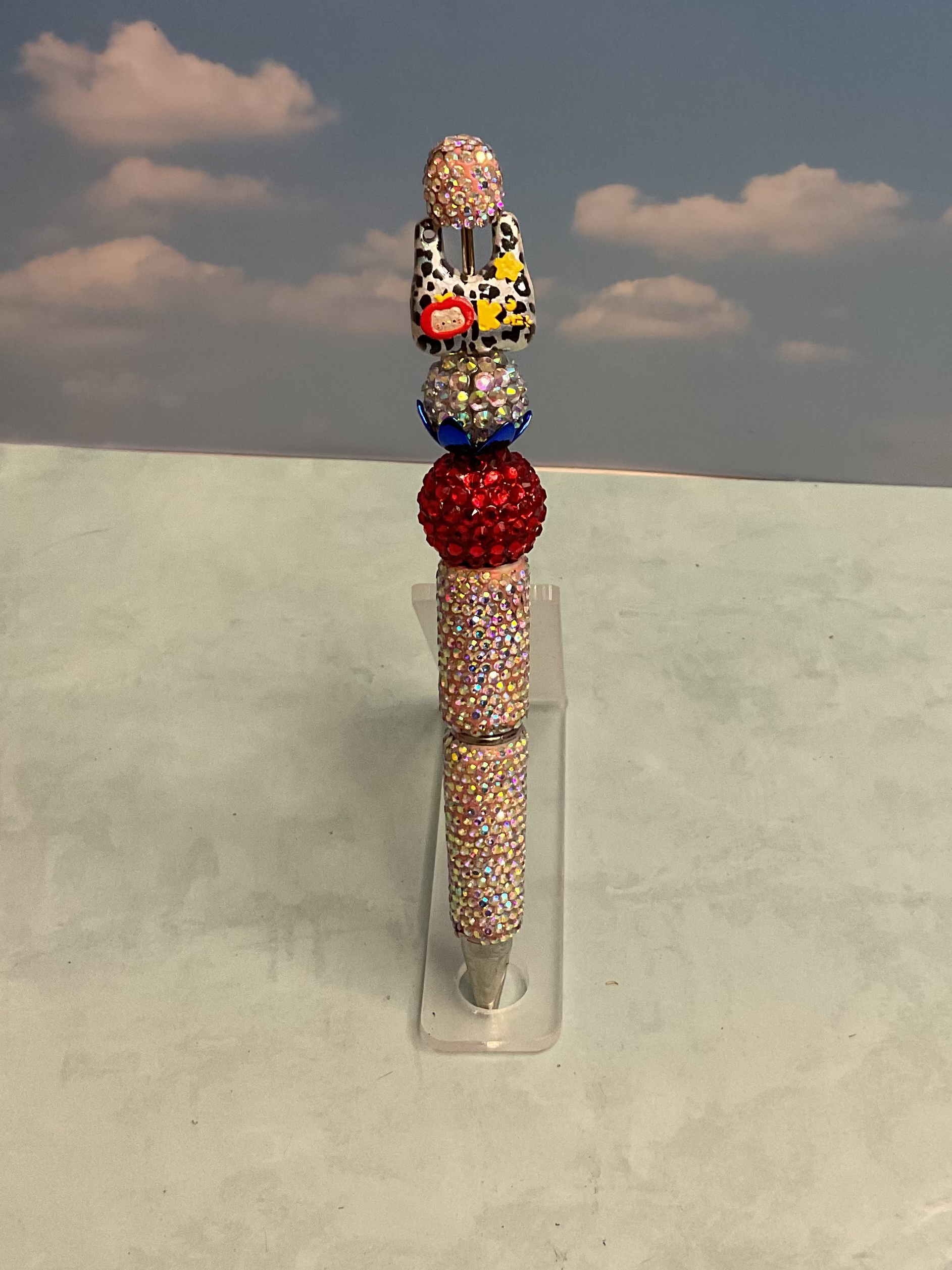 Handmade Beaded Decorative Ballpoint Pen, Black Ink