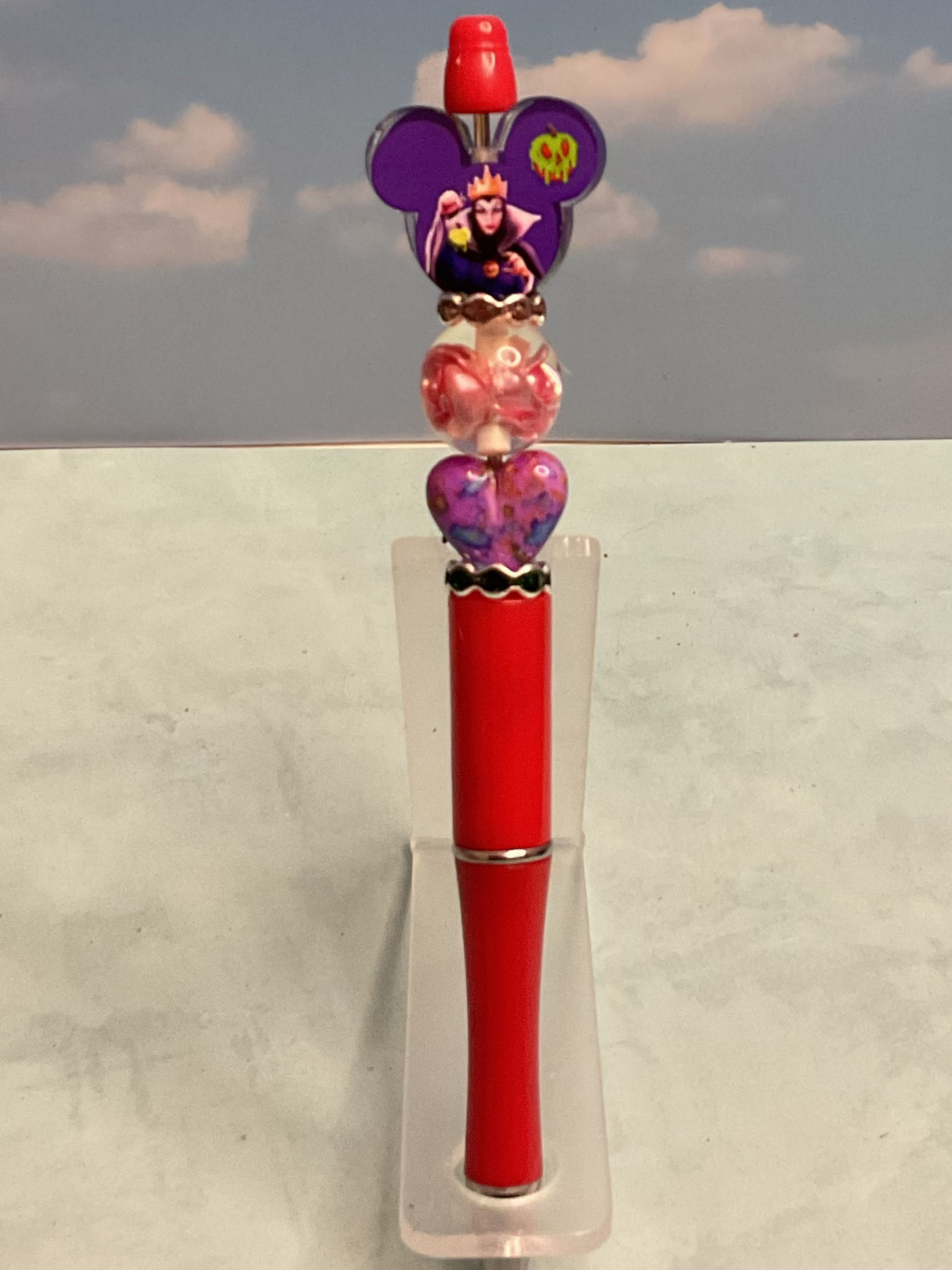 Ballpoint Pen Red Decorative Beads Collectible