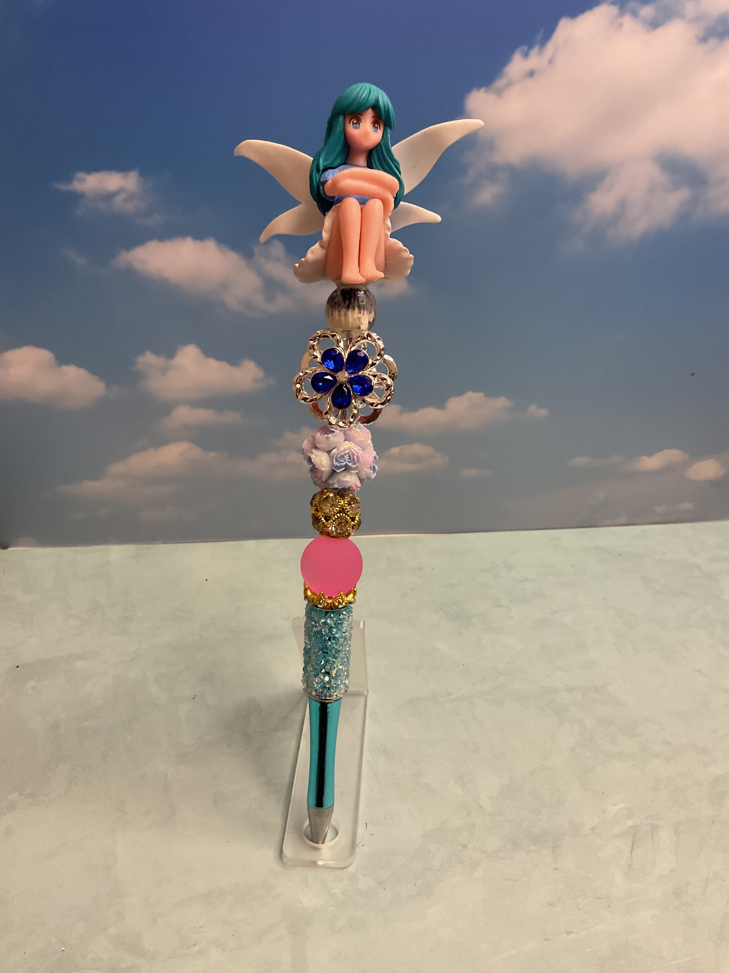 Decorative Fairy Topper  Beaded Pen