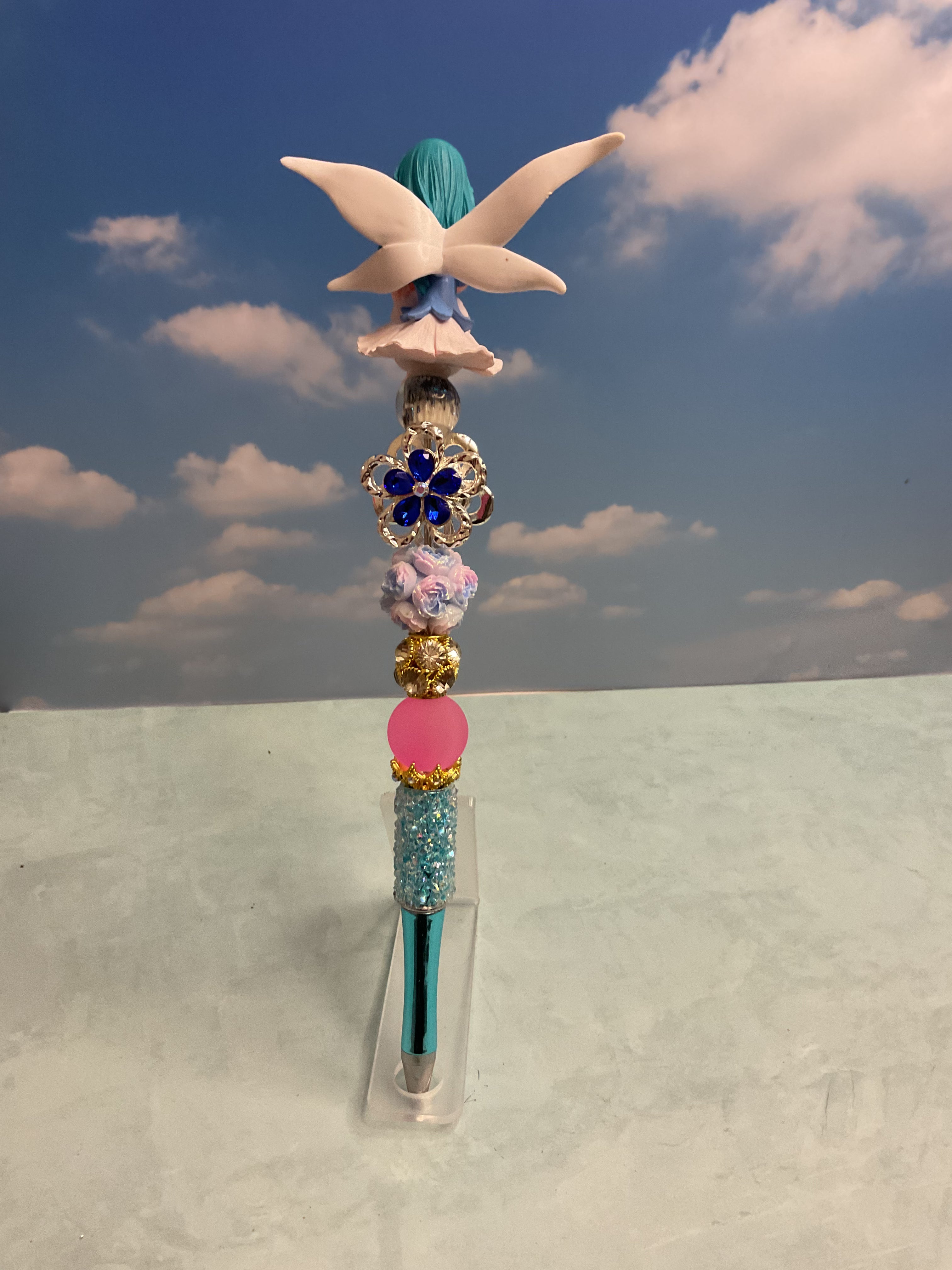 Decorative Fairy Topper  Beaded Pen